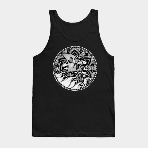 Viking Ship Mandala Tank Top by Litedawn